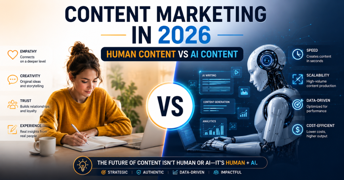 Read more about the article Content Marketing in 2026: Human Content vs AI Content