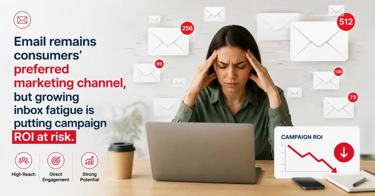 Email remains consumers’ preferred marketing channel, but growing inbox fatigue is putting campaign ROI at risk.