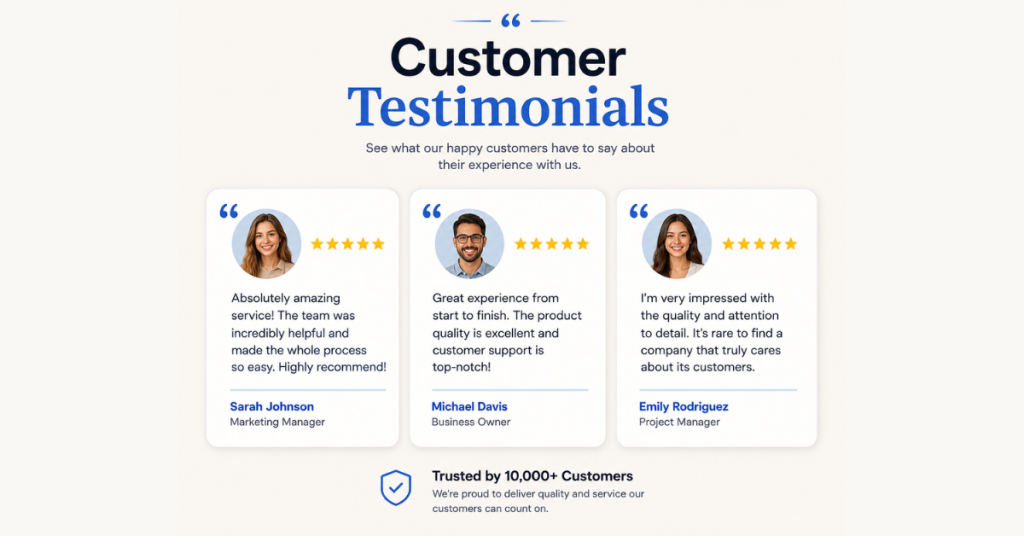 Use Customer Testimonials